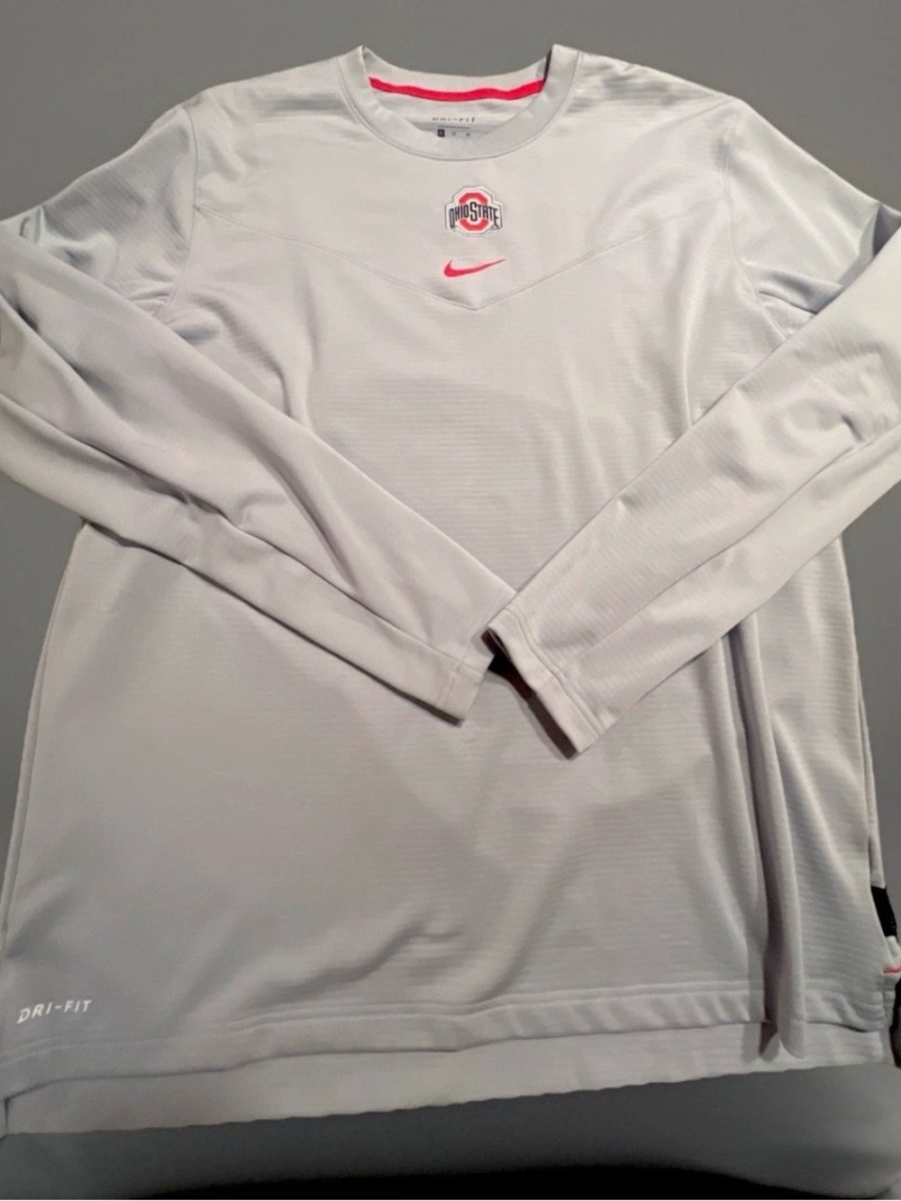 Nike Gray On Field Ohio State Buckeyes Dri-FIT Shirt with Red Accents NNT